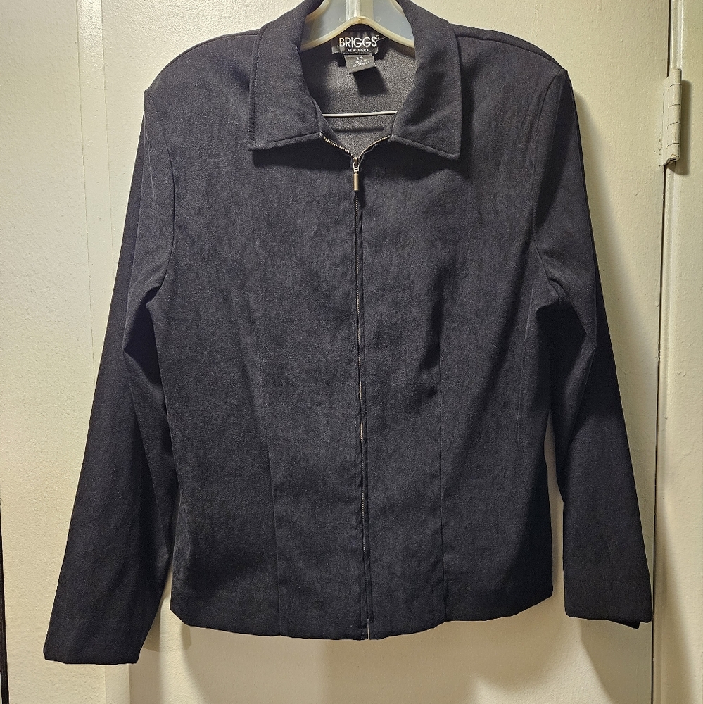 Black BRIGGS New York zipper jacket. Size 14